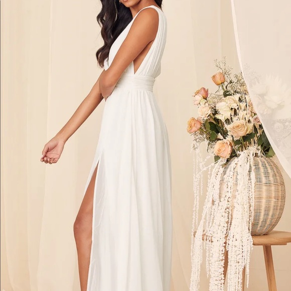 LuLus Heavenly Hues White Maxi Dress - Picture 3 of 4